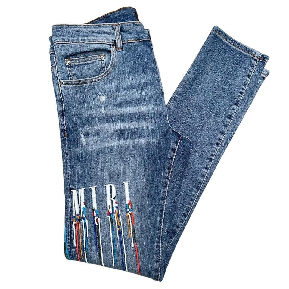 Amiri Paint Drip Core Logo Jeans Large – Freshmans Archive