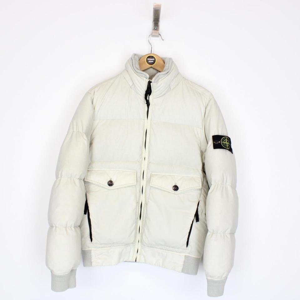 Stone island resin poplin down jacket on sale