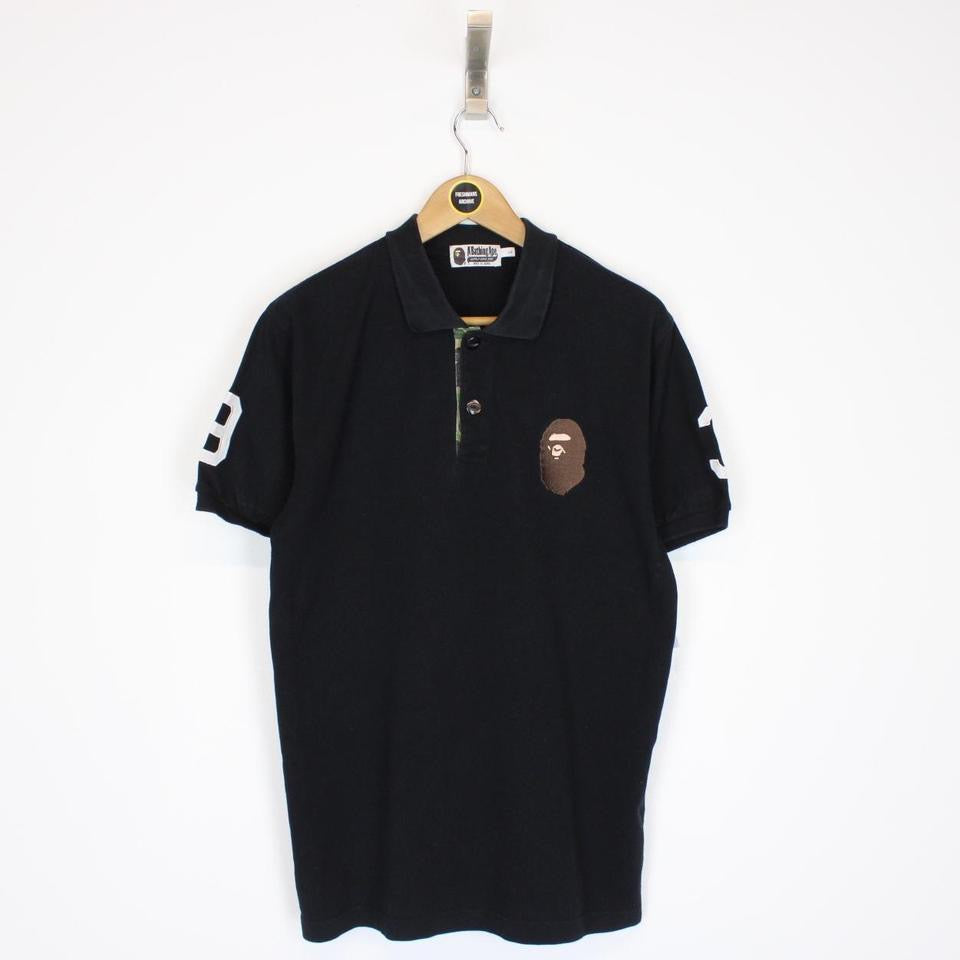 Bape Ape Head Graphic Polo Shirt Large – Freshmans Archive