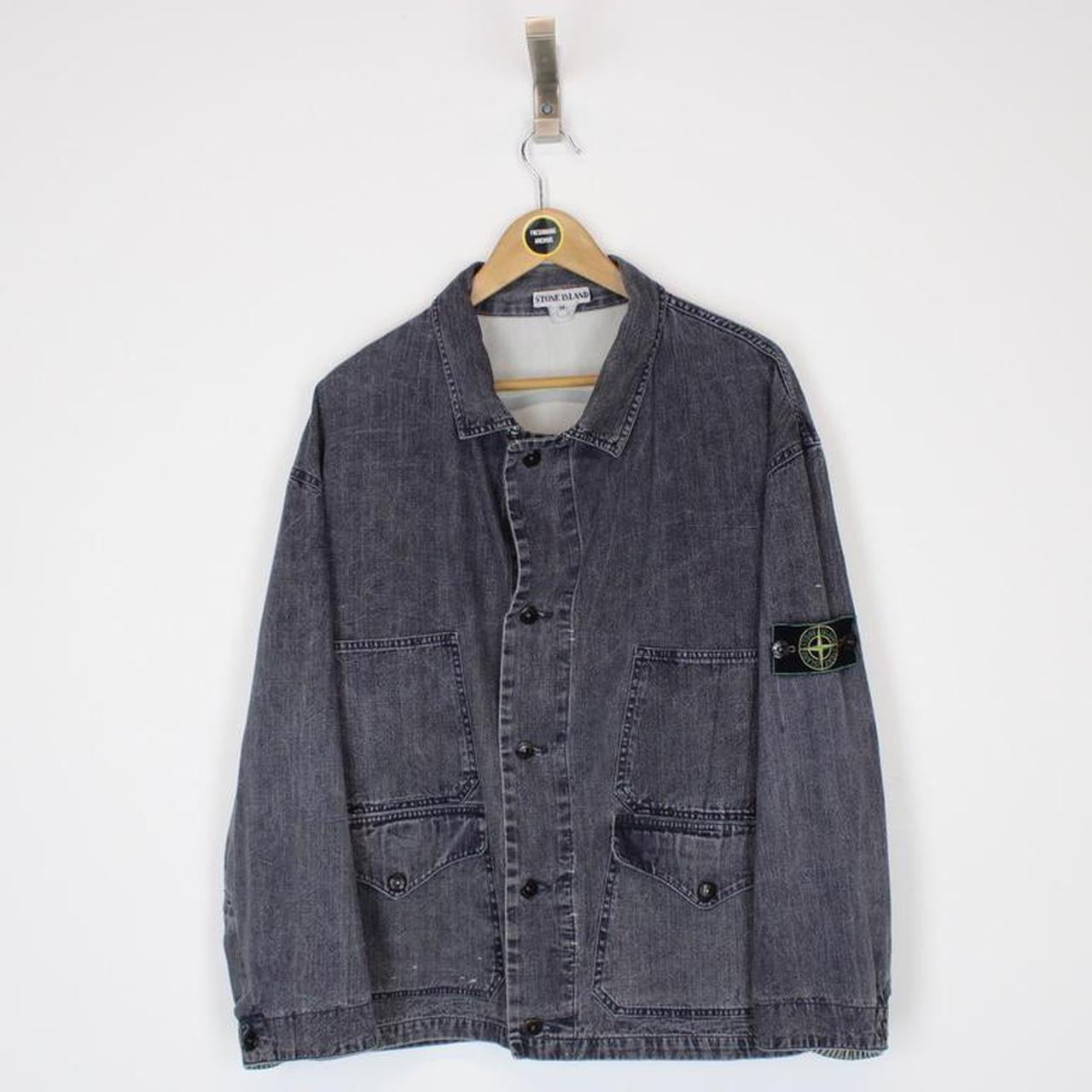 Vintage stone island hot sale denim jacket