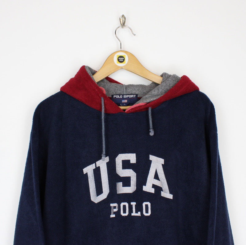 Vintage Polo Sport Hoodie Large