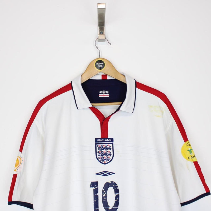 Vintage 2004 Owen Match Worn England Shirt XL