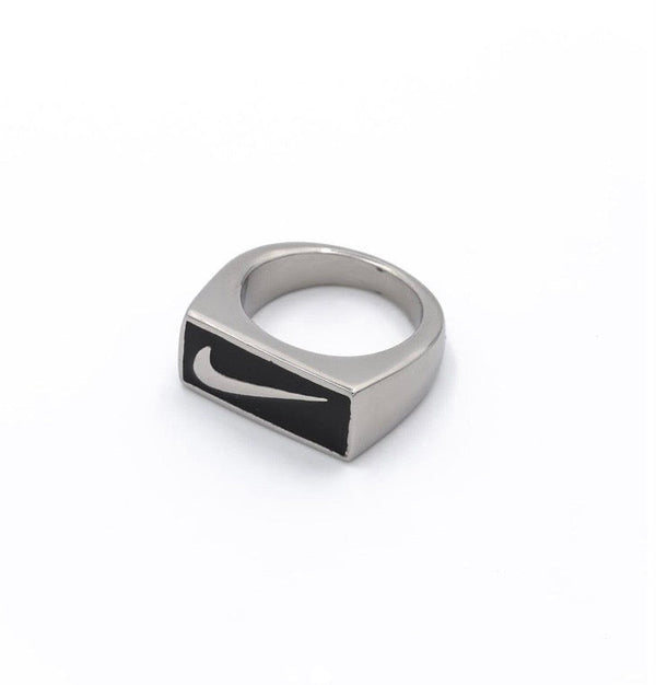 Nike Block Swoosh Ring Silver-Black