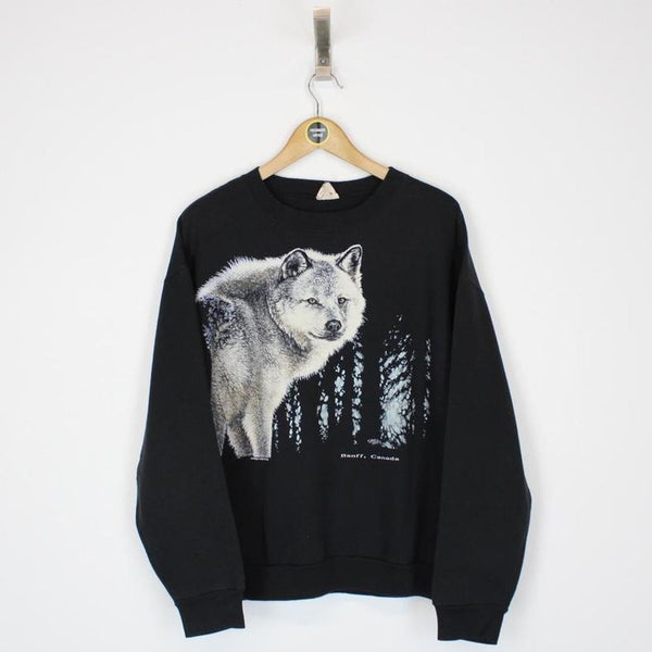 Vintage Wolf Graphic Sweatshirt Medium