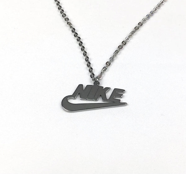 Nike Spellout Necklace Silver