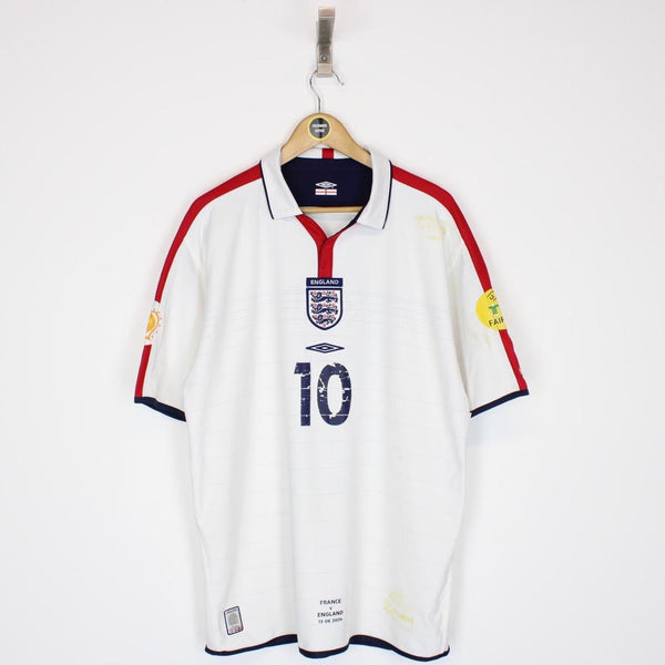 Vintage 2004 Owen Match Worn England Shirt XL