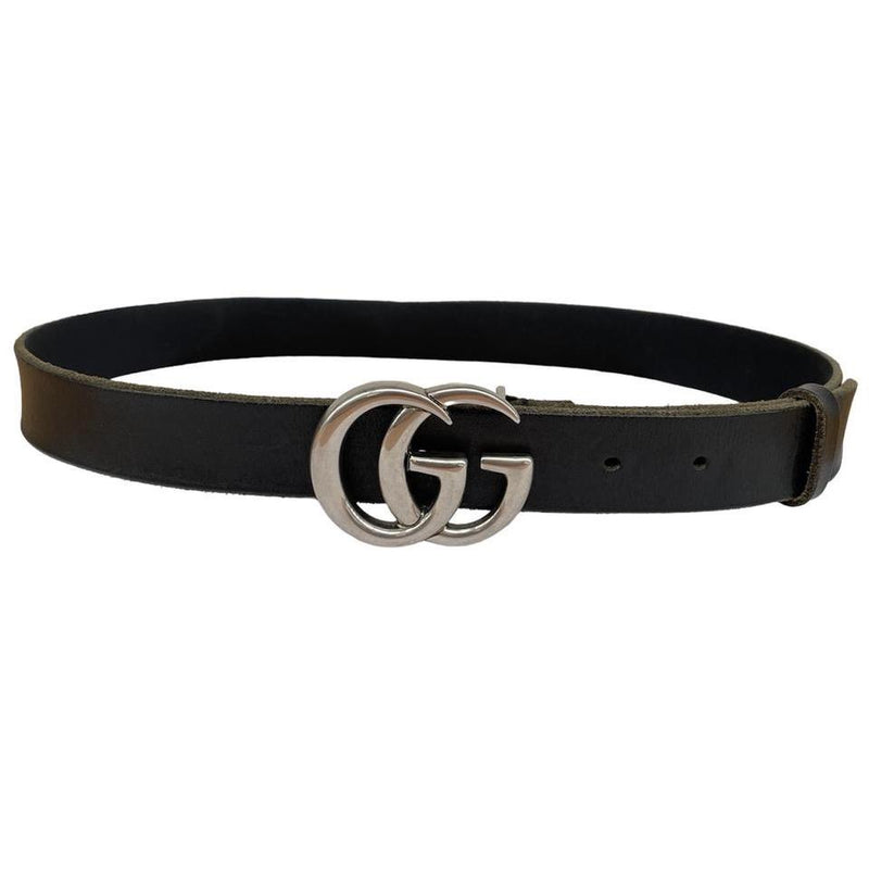 Gucci Marmont Leather Belt with GG Buckle