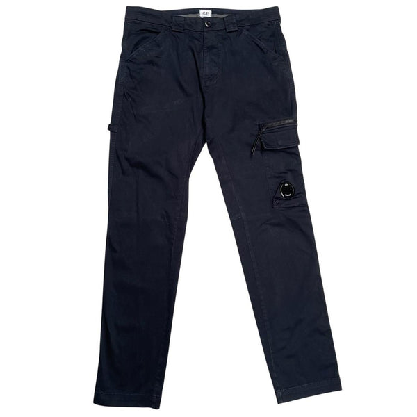 CP Company Navy Blue Slim Fit Lens Cargo Trousers