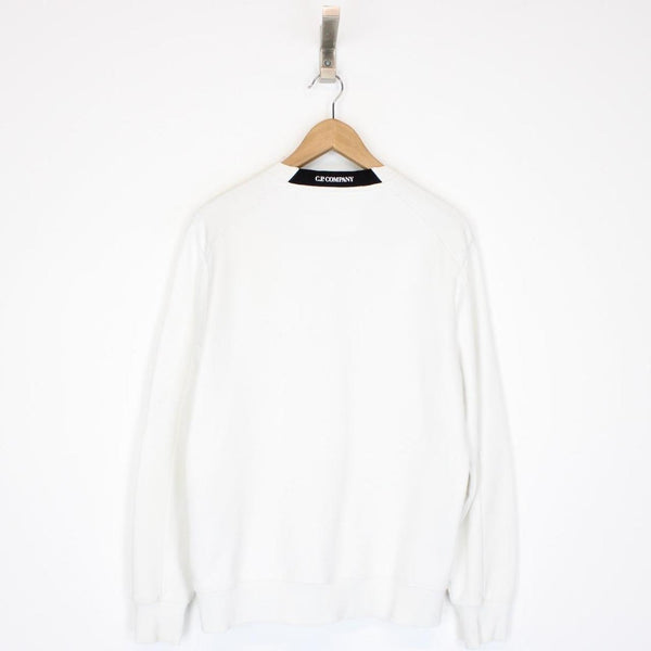 CP Company White Goggle Sweatshirt Jumper