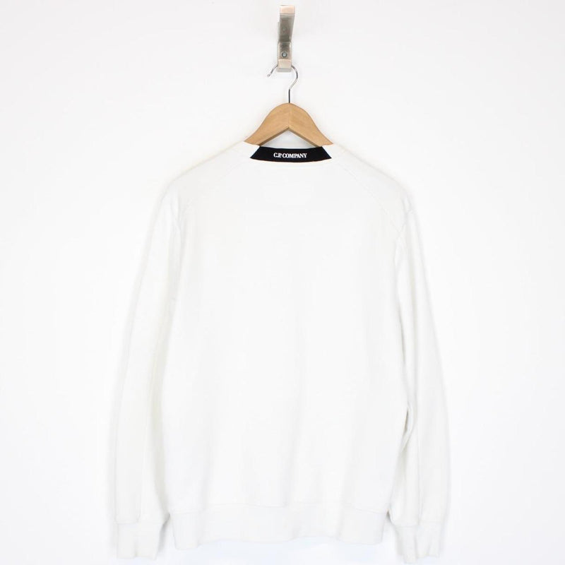 CP Company White Goggle Sweatshirt Jumper