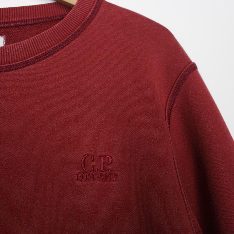 CP Company Burgundy Logo Sweatshirt Jumper