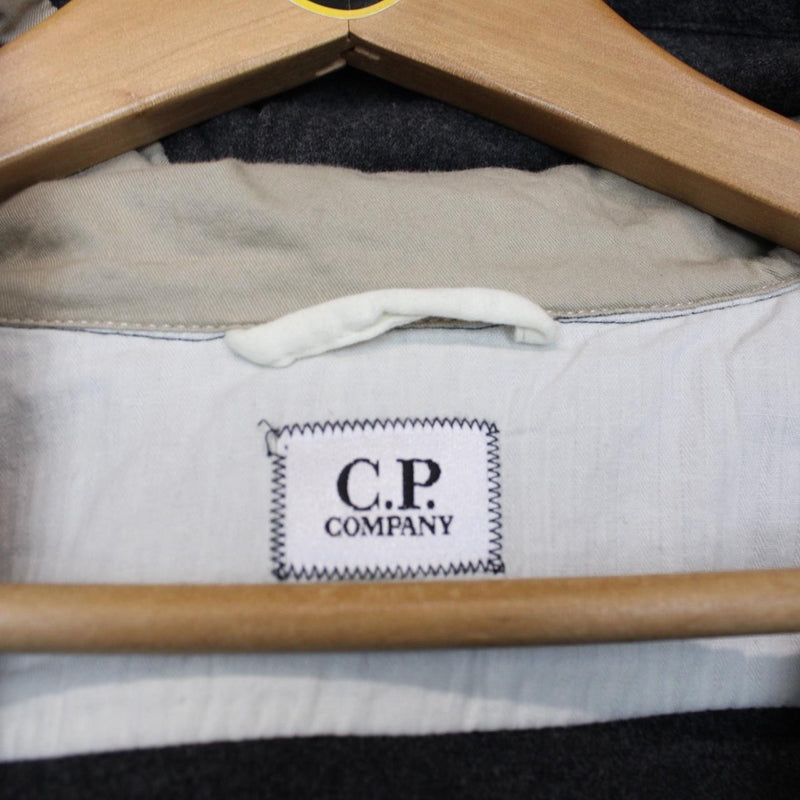 CP Company Grey Wool Blend Full Zip Hooded Jacket