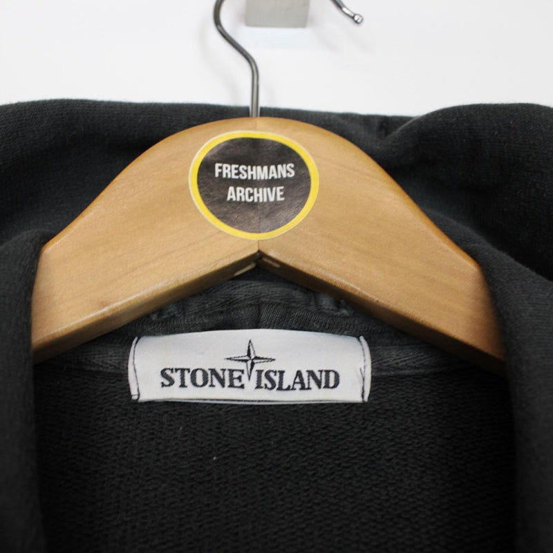 Stone Island SS 2014 Black Cotton Full Zip Hoodie Jumper