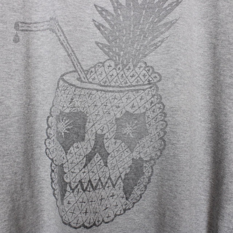 Saint Laurent Grey Pineapple Skull Print Short Sleeve T-Shirt