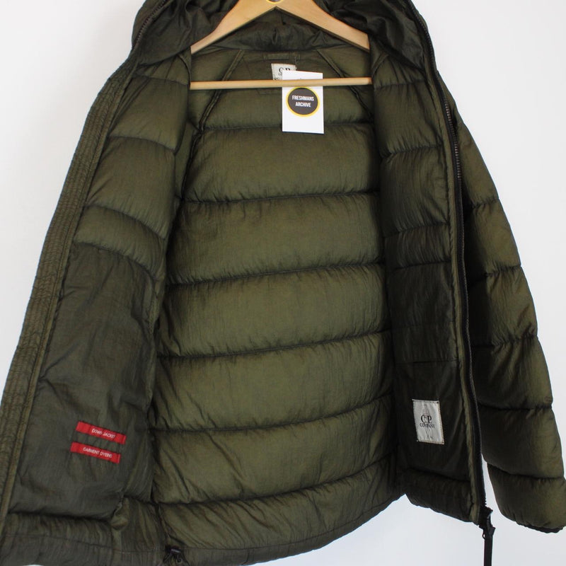 CP Company Khaki Green Nylon Hooded Liner Down Jacket