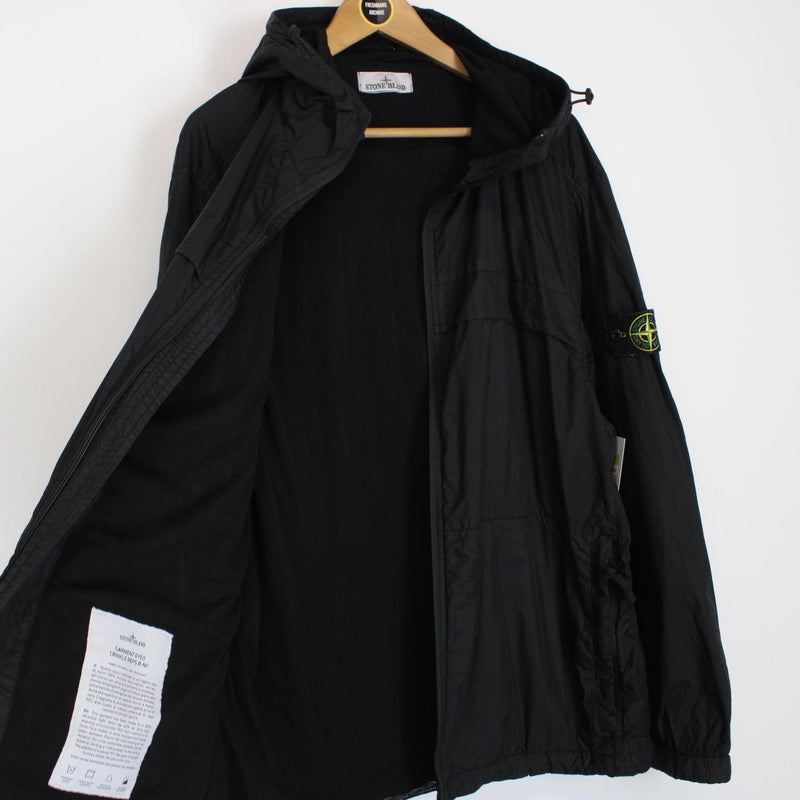 Stone Island SS 2024 Black Garment Dyed Crinkle Reps R-NY Jacket