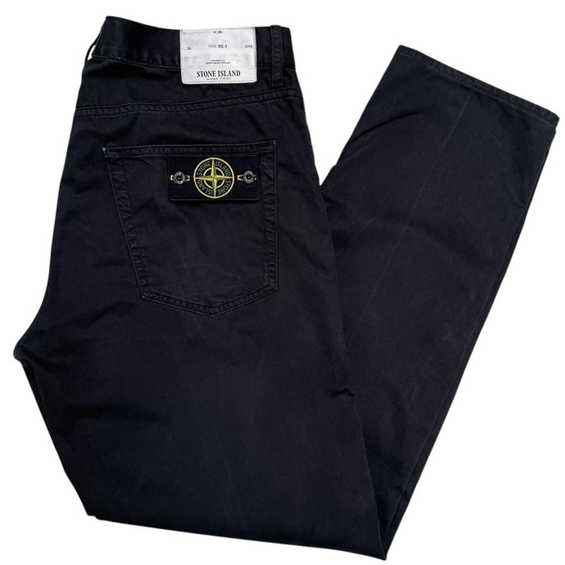 Stone Island SS 2016 Black Regular Tapered Fit Trousers