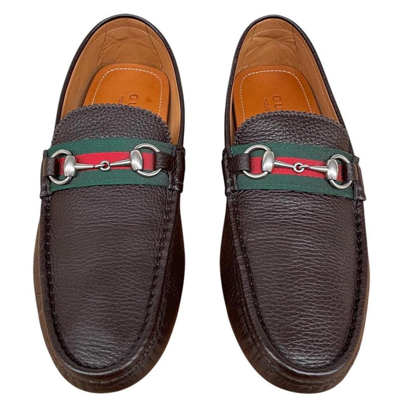 Gucci Brown Interlocking G Leather Driving Shoe Loafers