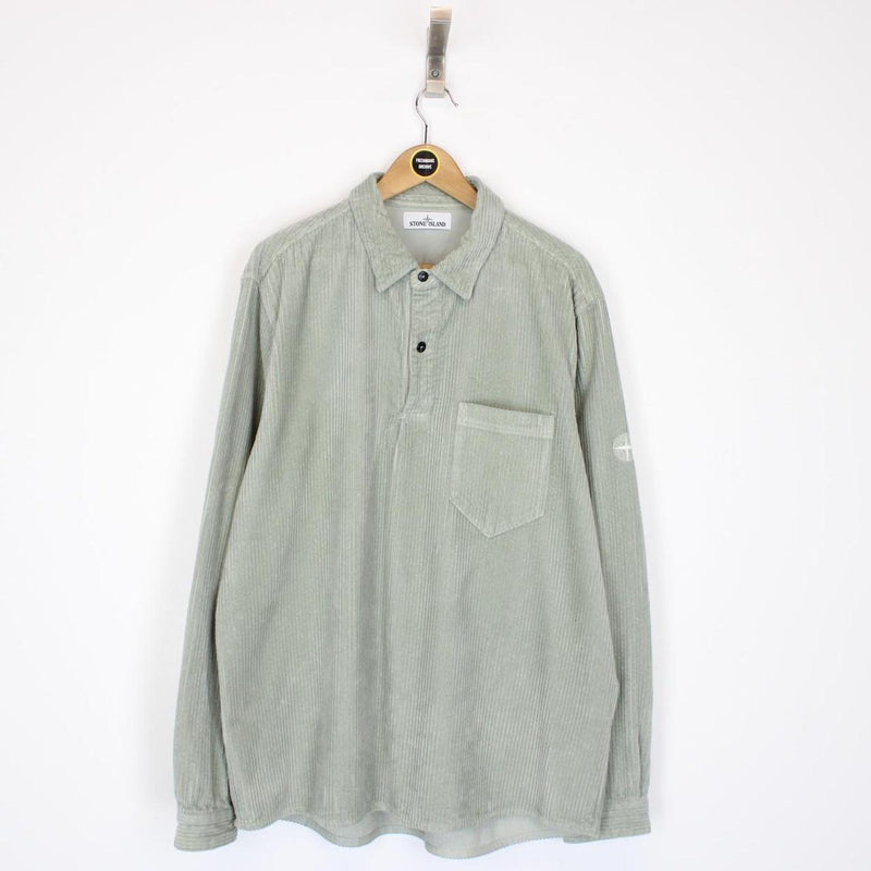 Stone Island AW 2019 Green Pullover Jumbo Corduroy Overshirt