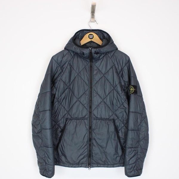 Stone Island SS 2019 Blue Garment Dyed Quilted Micro Yarn Down Jacket