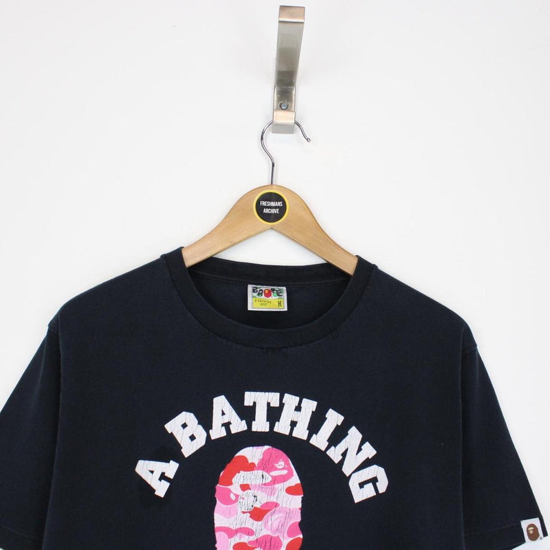 Bape Black and Multicoloured College Print Short Sleeve T-Shirt