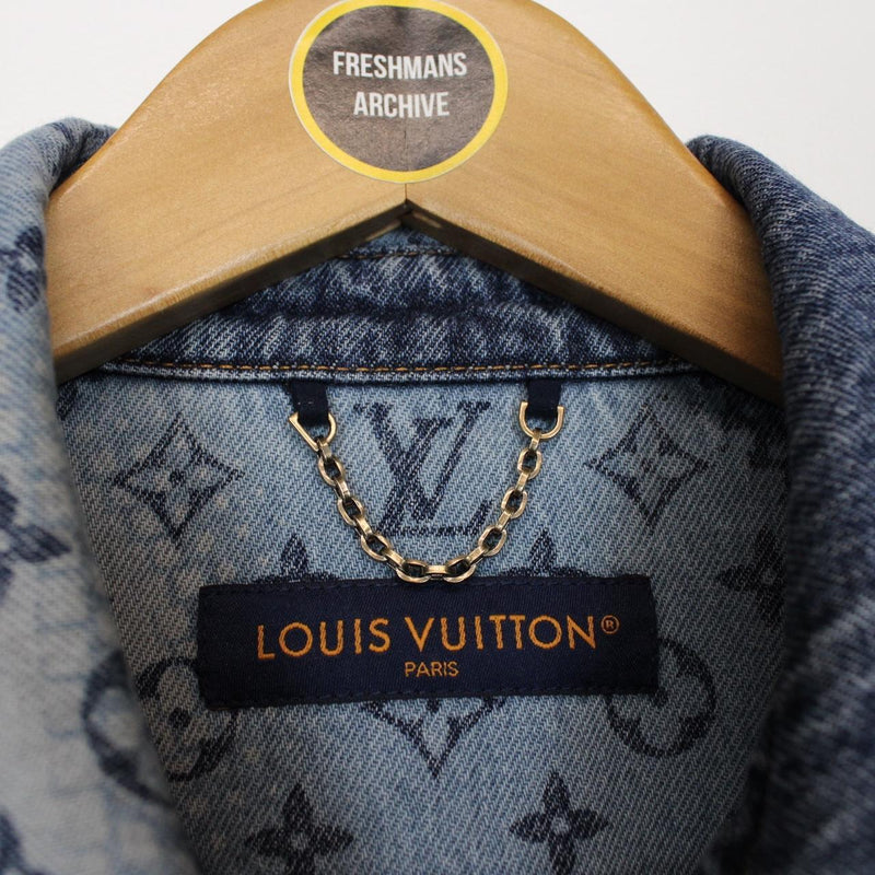 Louis Vuitton Blue LV Monogram Short Sleeve Denim Workwear Shirt