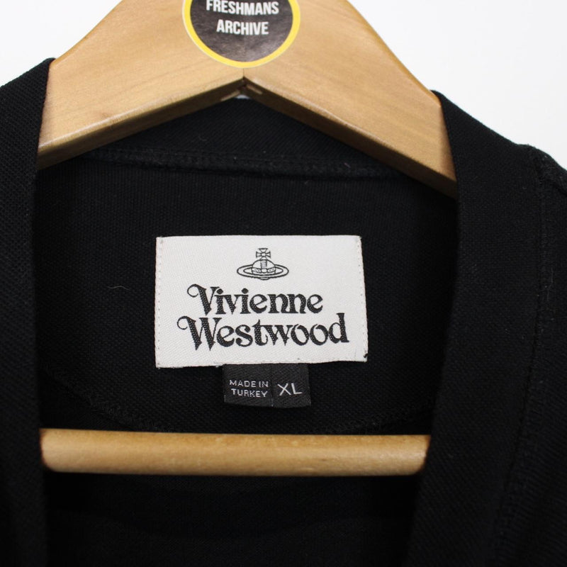 Vivienne Westwood Black Short Sleeve Orb Round Neck Polo Shirt