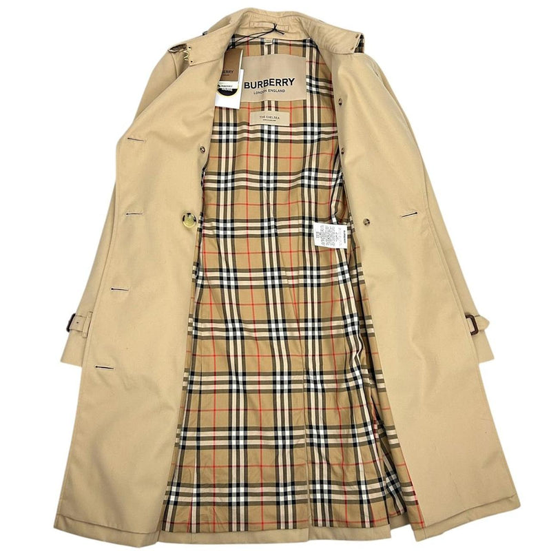 Burberry London Chelsea Tan Brown Nova Check Double Breasted Belted Trench Coat