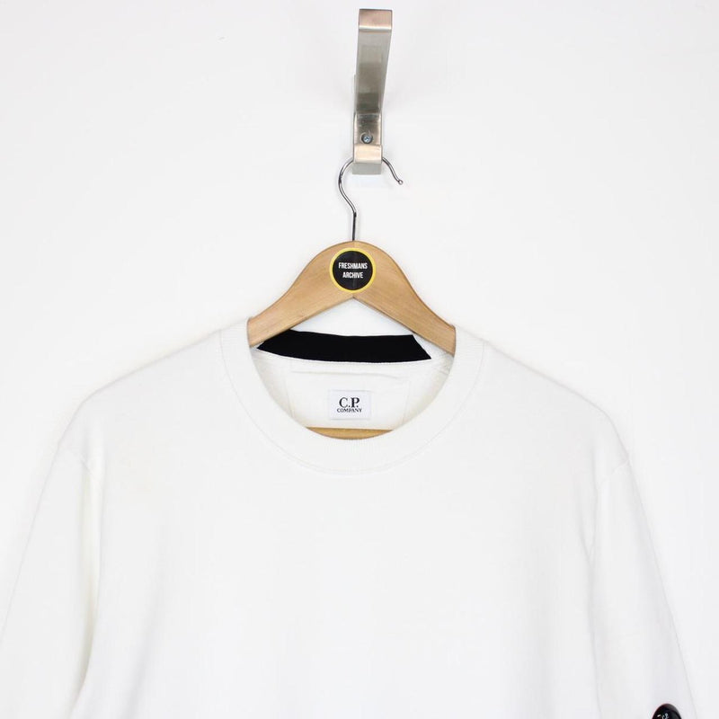 CP Company White Goggle Sweatshirt Jumper