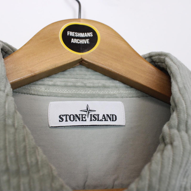 Stone Island AW 2019 Green Pullover Jumbo Corduroy Overshirt