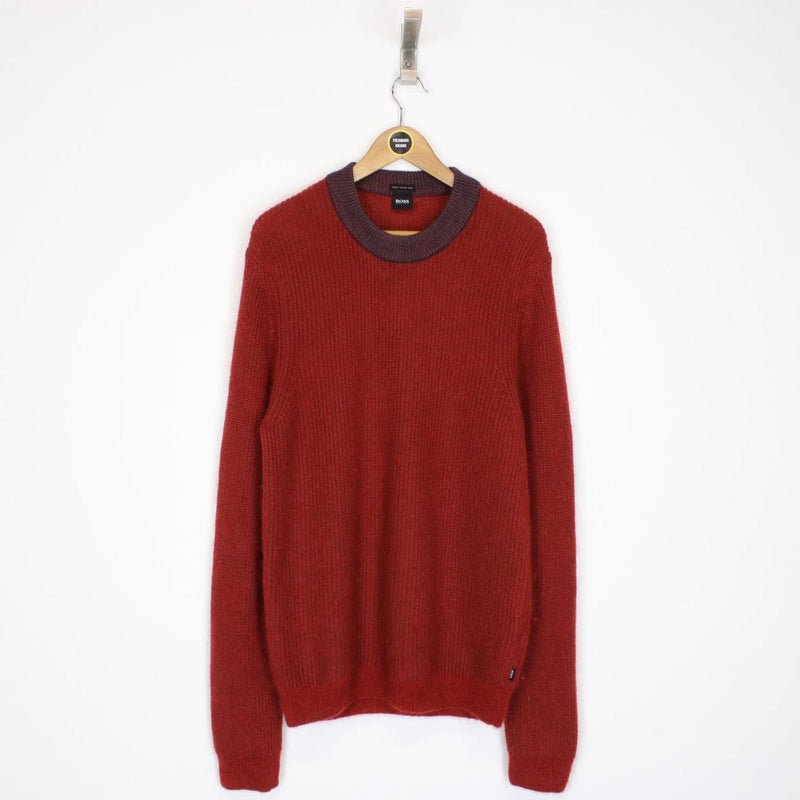 Hugo Boss Burnt Orange Mohair Virgin Wool Knit Jumper