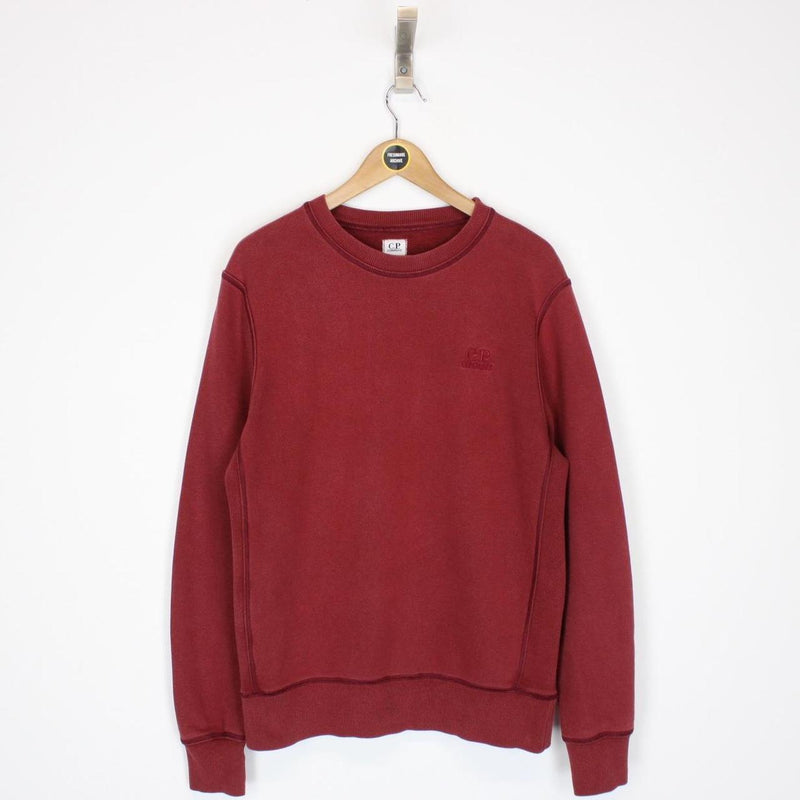 CP Company Burgundy Logo Sweatshirt Jumper