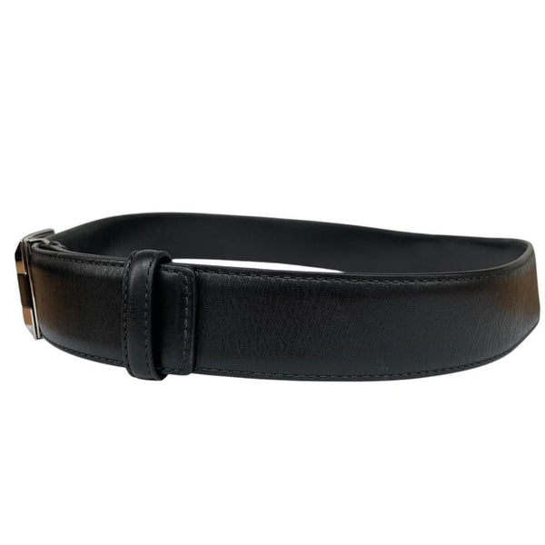 Versace Black and Silver Leather Belt