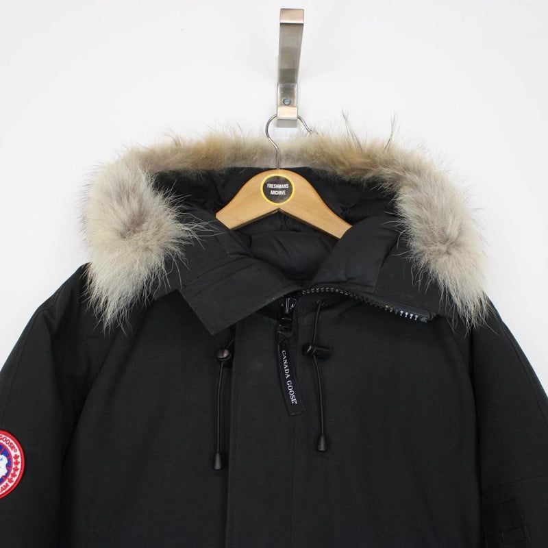 Canada Goose Black Chilliwack Bomber Down Jacket with Fur Trim