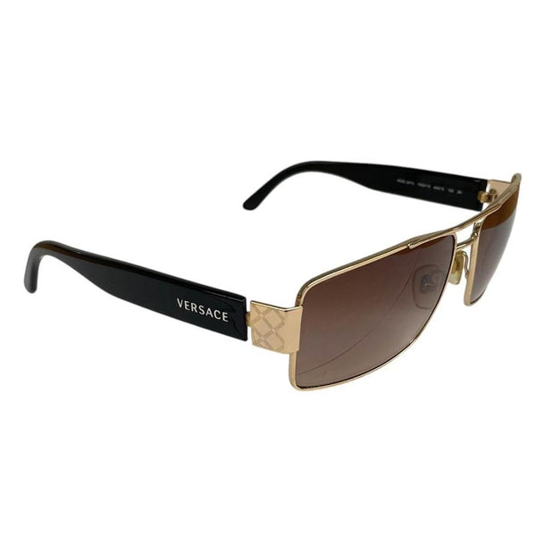 Versace Black and Gold 2075 Square Sunglasses