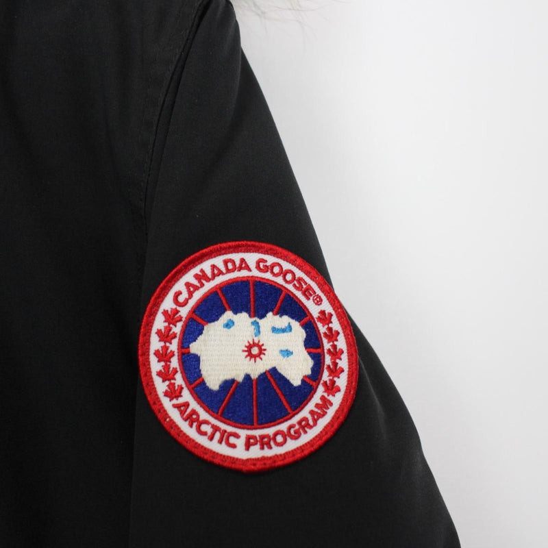 Canada Goose Black Trillium Parka Down Coat with Fur Trim