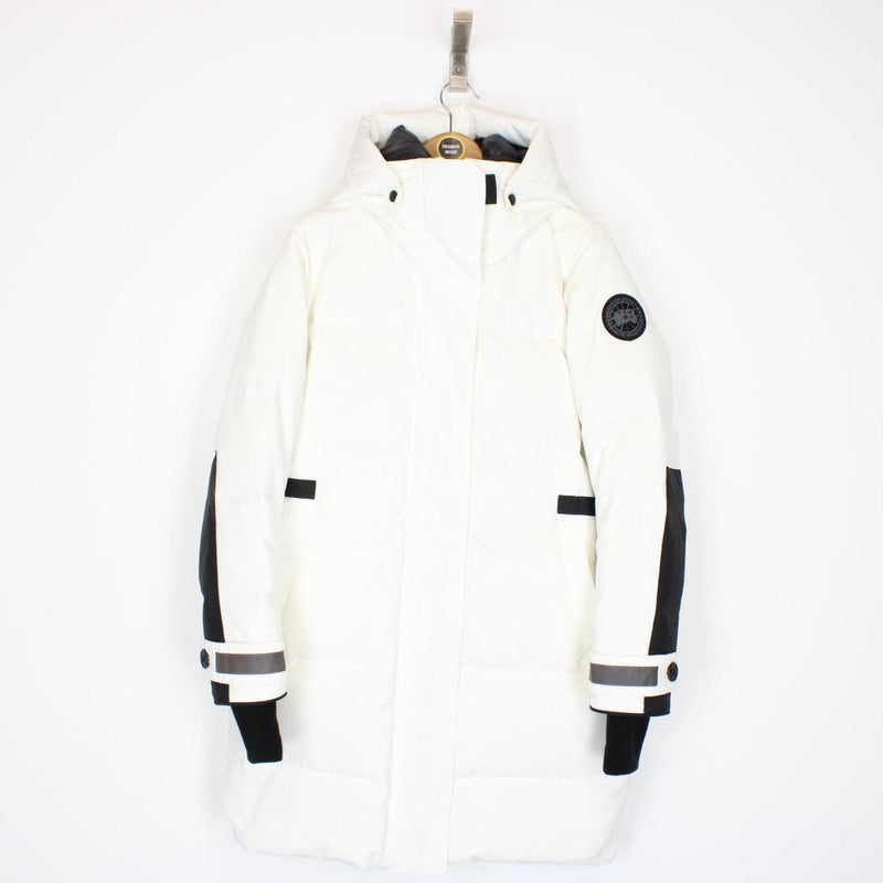 Canada Goose White and Black Merrit Arctic-Tech Parka Down Jacket