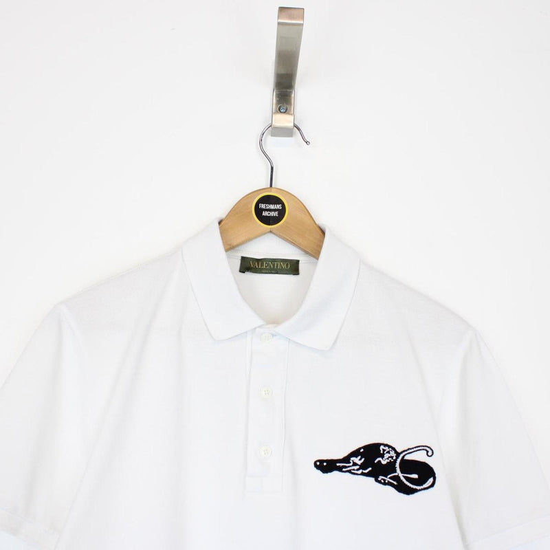 Valentino White and Black Short Sleeve Polo Shirt