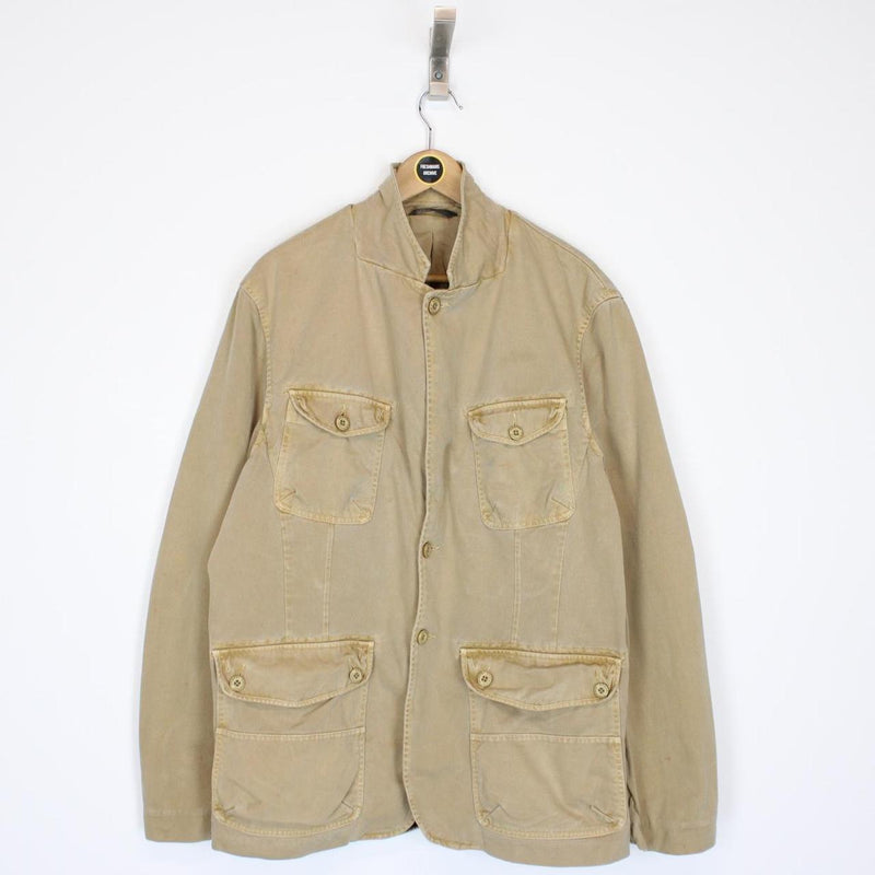 Armani Exchange Tan Brown Cotton Field Jacket