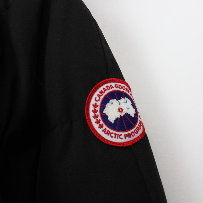 Canada Goose Black Savona Bomber Down Jacket with Fur Trim