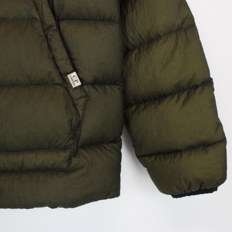 CP Company Khaki Green Nylon Hooded Liner Down Jacket