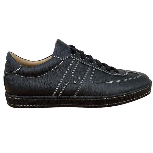 Hermes Boomerang Black Leather Trainers