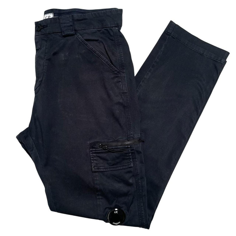 CP Company Navy Blue Slim Fit Lens Cargo Trousers