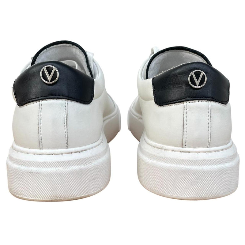 Valentino White and Navy Blue Logo Trainers