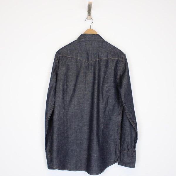 Dsquared2 Navy Blue Dark Wash Long Sleeve Denim Shirt