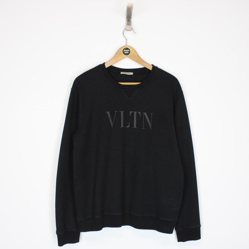 Valentino VLTN Print Black Cotton Sweatshirt Jumper