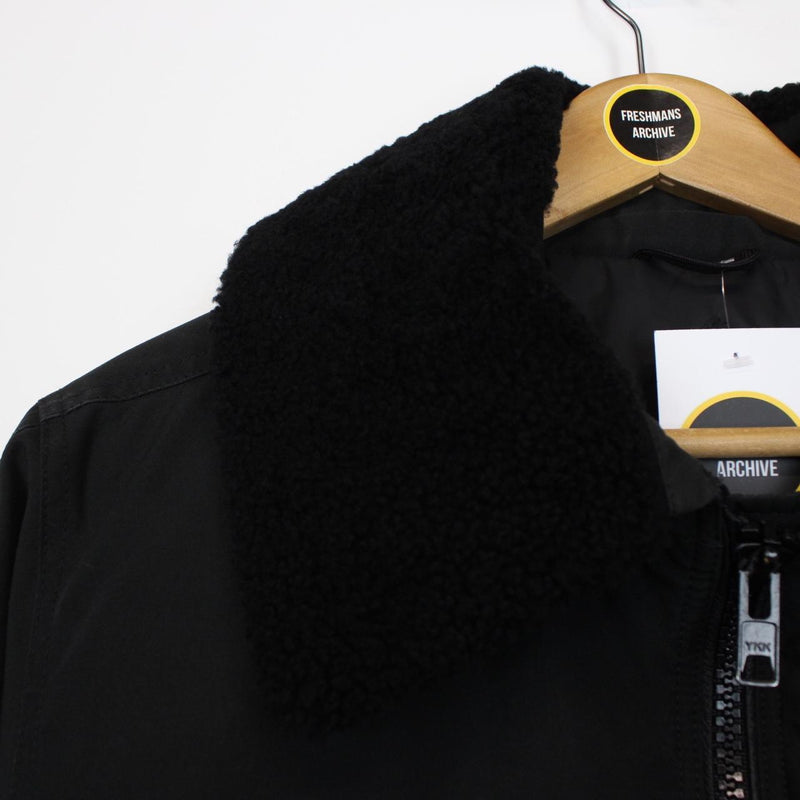 Canada Goose Black Bromley Bomber Down Jacket with Fur Trim