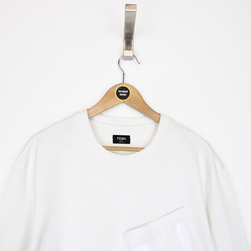 Fendi White Zucca Monogram Cotton Short Sleeve T-Shirt