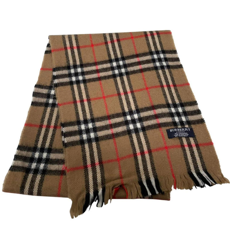 Vintage 90s Burberry Brown Nova Check Cashmere Scarf