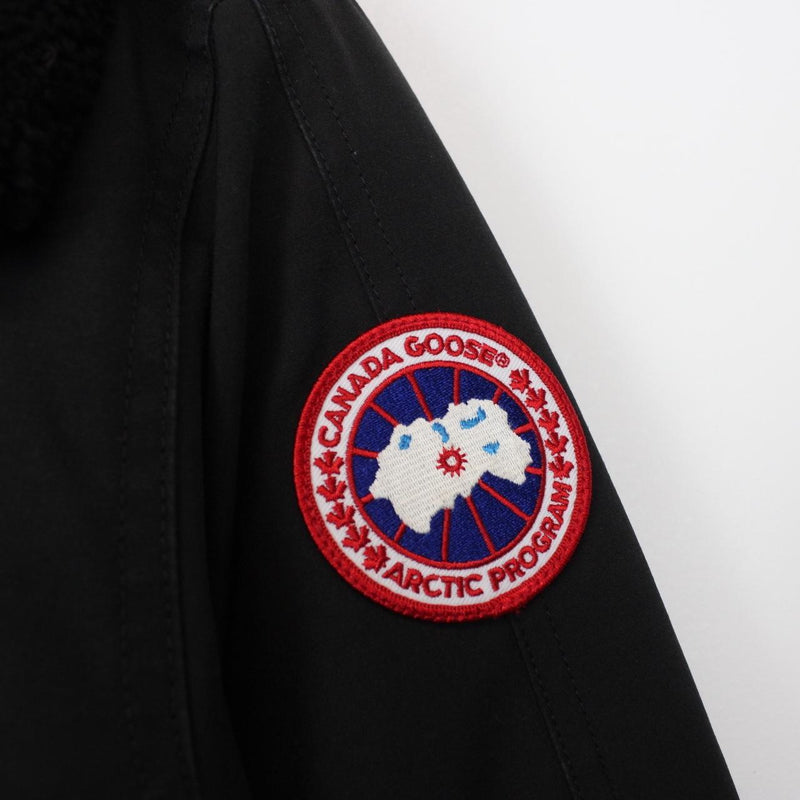 Canada Goose Black Bromley Bomber Down Jacket with Fur Trim